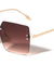 Rimless Flat Lens Fashion Square Butterfly Wholesale Sunglasses