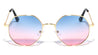 Thin Frame Flattened Temple Fashion Geometric Wholesale Sunglasses