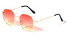 Thin Frame Flattened Temple Fashion Geometric Wholesale Sunglasses