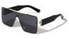 Flat Top One Piece Shield Lens Fashion Rectangle Wholesale Sunglasses