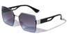 Semi-Rimless Diamond Edge Cut Lens Fashion Geometric Wholesale Sunglasses