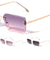 Rimless Diamond Edge Cut Lens Fashion Rectangle Wholesale Sunglasses