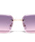 Rimless Diamond Edge Cut Lens Fashion Rectangle Wholesale Sunglasses