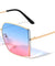 Rimless Side Edge Fashion Butterfly Wholesale Sunglasses