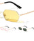 Color Lens Thin Rim Fashion Wide Hexagon Wholesale Sunglasses