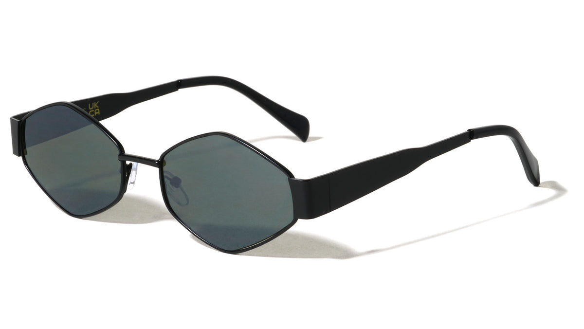 Wide Temple Fashion Hexagon Geometric Wholesale Sunglasses