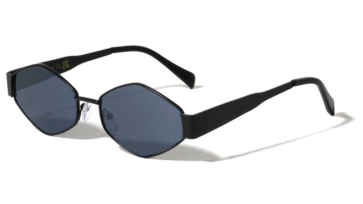 Wide Temple Fashion Hexagon Geometric Wholesale Sunglasses