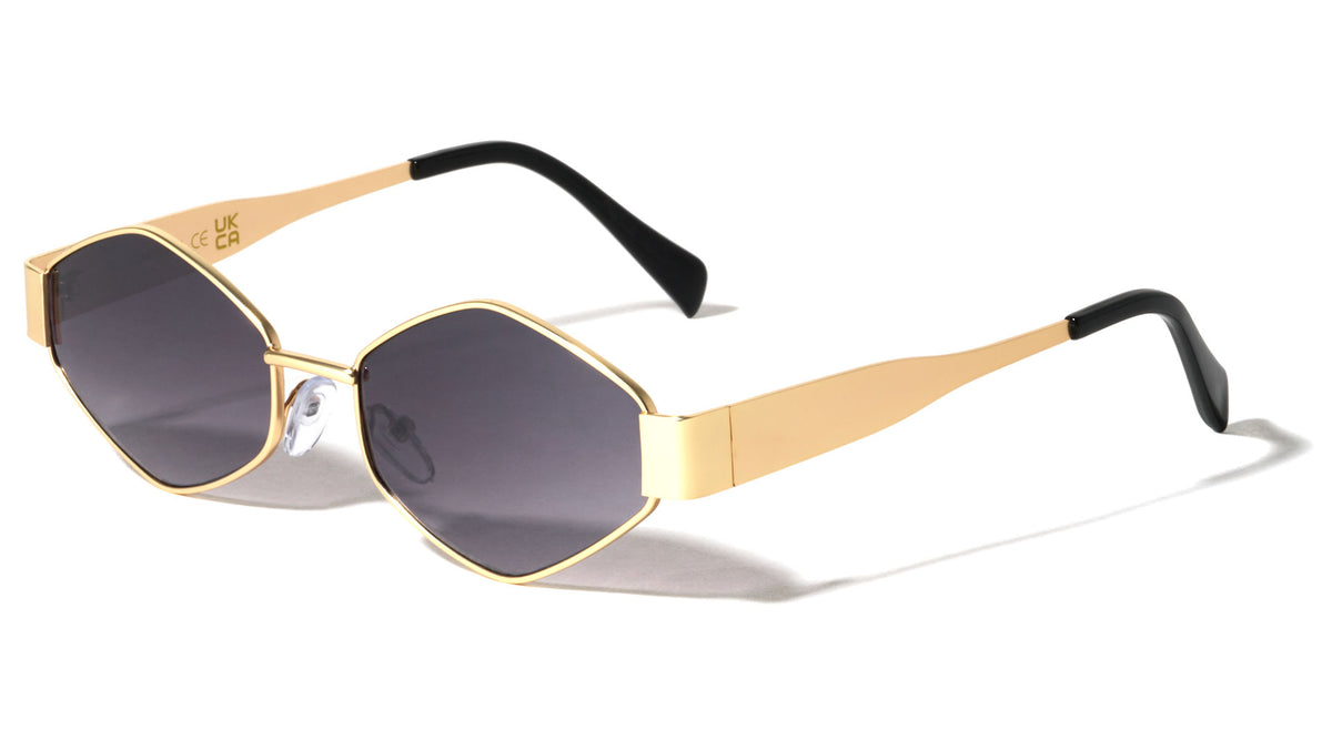 Wide Temple Fashion Hexagon Geometric Wholesale Sunglasses