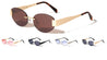 Rimless Oval Lens Wide Temple Fashion Cat Eye Wholesale Sunglasses
