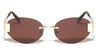 Rimless Oval Lens Wide Temple Fashion Cat Eye Wholesale Sunglasses
