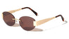 Rimless Oval Lens Wide Temple Fashion Cat Eye Wholesale Sunglasses