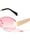 Rimless Oval Lens Wide Temple Fashion Cat Eye Wholesale Sunglasses
