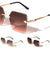 Snake Temple Hinge Accent Fashion Rimless Butterfly Wholesale Sunglasses