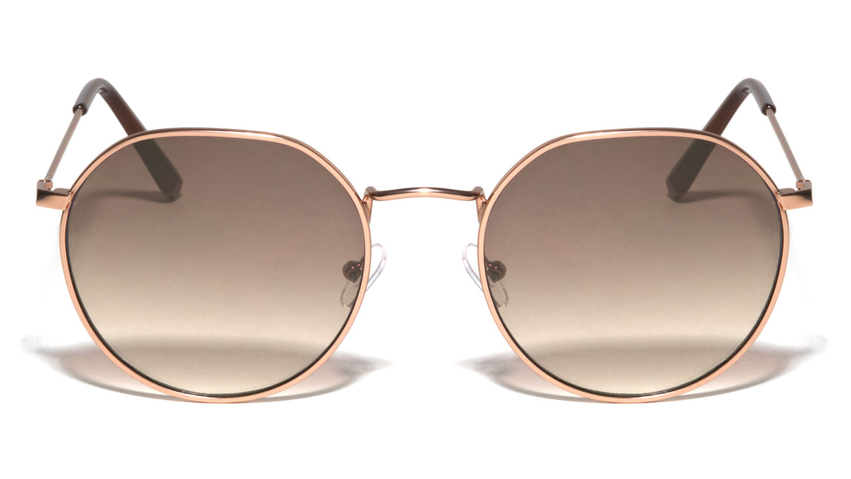 Slim Frame Retro Fashion Round Wholesale Sunglasses