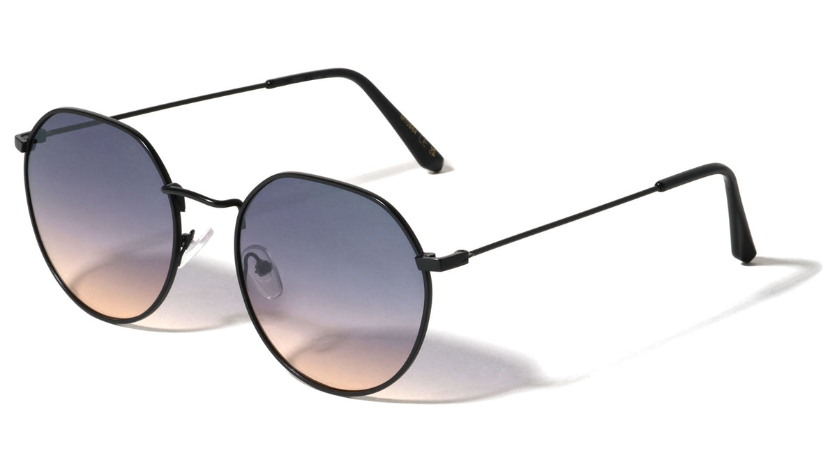 Slim Frame Retro Fashion Round Wholesale Sunglasses