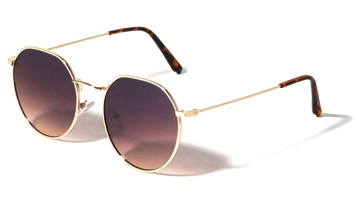 Slim Frame Retro Fashion Round Wholesale Sunglasses