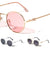 V Temple Icon Cutout Retro Fashion Round Wholesale Sunglasses