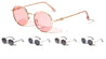 V Temple Icon Cutout Retro Fashion Round Wholesale Sunglasses