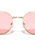 V Temple Icon Cutout Retro Fashion Round Wholesale Sunglasses