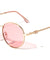 V Temple Icon Cutout Retro Fashion Round Wholesale Sunglasses