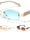 Temple Accent Rimless Diamond Edge Cut  Fashion Oval Cat Eye Wholesale Sunglasses