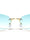 Temple Accent Rimless Diamond Edge Cut  Fashion Oval Cat Eye Wholesale Sunglasses