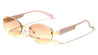 Temple Accent Rimless Diamond Edge Cut  Fashion Oval Cat Eye Wholesale Sunglasses
