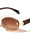 Temple Accent Rimless Diamond Edge Cut  Fashion Oval Cat Eye Wholesale Sunglasses