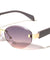 Temple Accent Rimless Diamond Edge Cut  Fashion Oval Cat Eye Wholesale Sunglasses