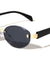 Temple Accent Rimless Diamond Edge Cut  Fashion Oval Cat Eye Wholesale Sunglasses