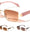 Temple Accent Thin Rim Fashion Rectangle Butterfly Wholesale Sunglasses