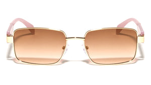 Temple Accent Thin Rim Fashion Rectangle Butterfly Wholesale Sunglasses