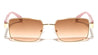 Temple Accent Thin Rim Fashion Rectangle Butterfly Wholesale Sunglasses