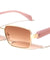 Temple Accent Thin Rim Fashion Rectangle Butterfly Wholesale Sunglasses