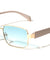 Temple Accent Thin Rim Fashion Rectangle Butterfly Wholesale Sunglasses