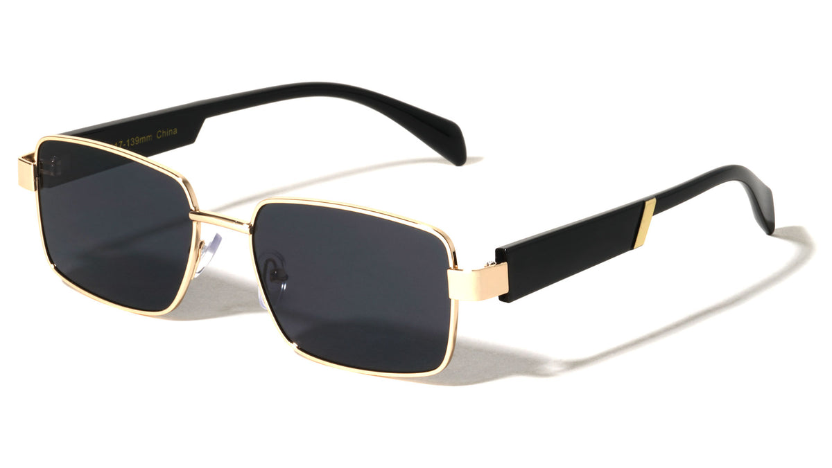 Temple Accent Thin Rim Fashion Rectangle Butterfly Wholesale Sunglasses