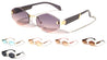 Temple Accent Rimless Diamond Edge Cut  Fashion Geometric Wholesale Sunglasses