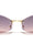 Temple Accent Rimless Diamond Edge Cut  Fashion Geometric Wholesale Sunglasses