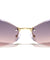 Temple Accent Rimless Diamond Edge Cut  Fashion Geometric Wholesale Sunglasses