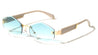 Temple Accent Rimless Diamond Edge Cut  Fashion Geometric Wholesale Sunglasses