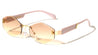 Temple Accent Rimless Diamond Edge Cut  Fashion Geometric Wholesale Sunglasses