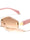 Temple Accent Rimless Diamond Edge Cut  Fashion Geometric Wholesale Sunglasses