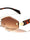 Temple Accent Rimless Diamond Edge Cut  Fashion Geometric Wholesale Sunglasses