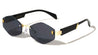 Temple Accent Rimless Diamond Edge Cut  Fashion Geometric Wholesale Sunglasses
