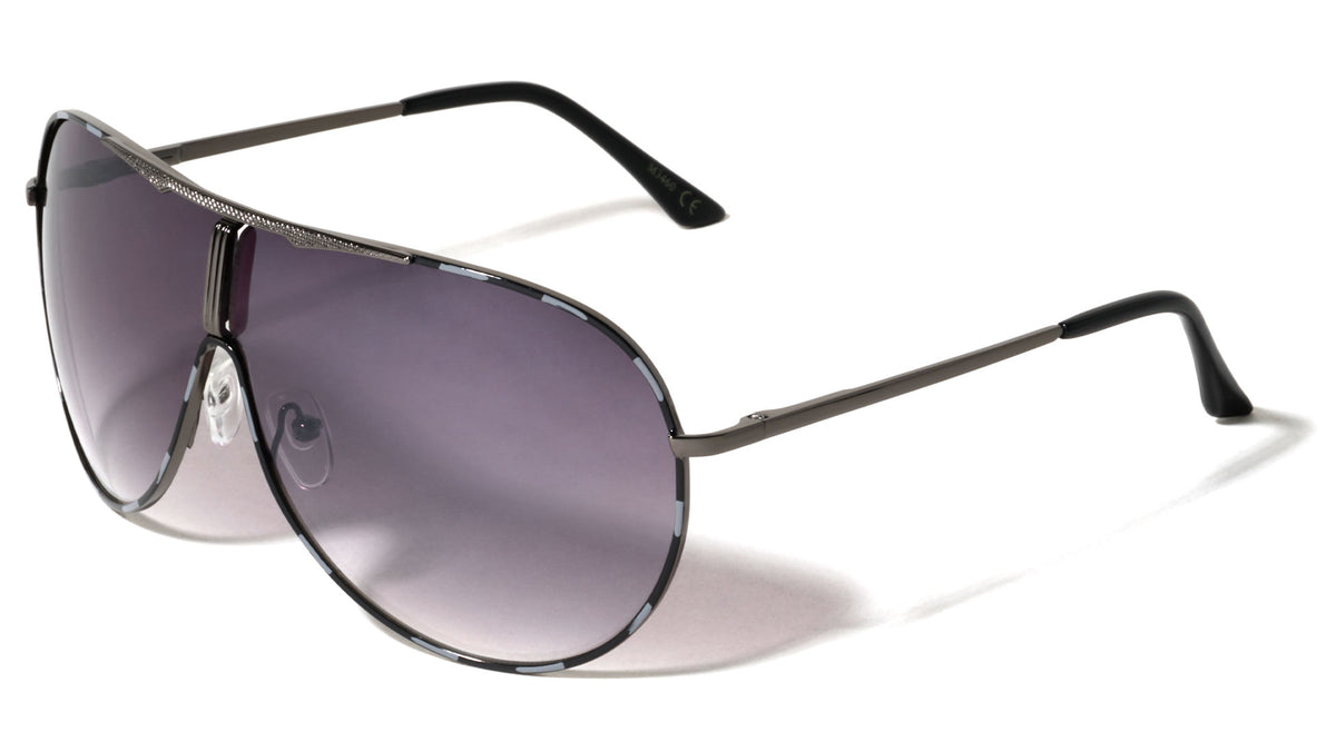 Texture Pattern Top Bar Aviators Wholesale Bulk Sunglasses