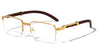 Semi-Rimless Wood Pattern Clear Wholesale Glasses
