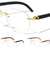 Rimless Butterfly Wood Pattern Wholesale Glasses