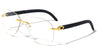 Rimless Butterfly Wood Pattern Wholesale Glasses