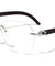 Rimless Butterfly Wood Pattern Wholesale Glasses