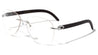Rimless Butterfly Wood Pattern Wholesale Glasses